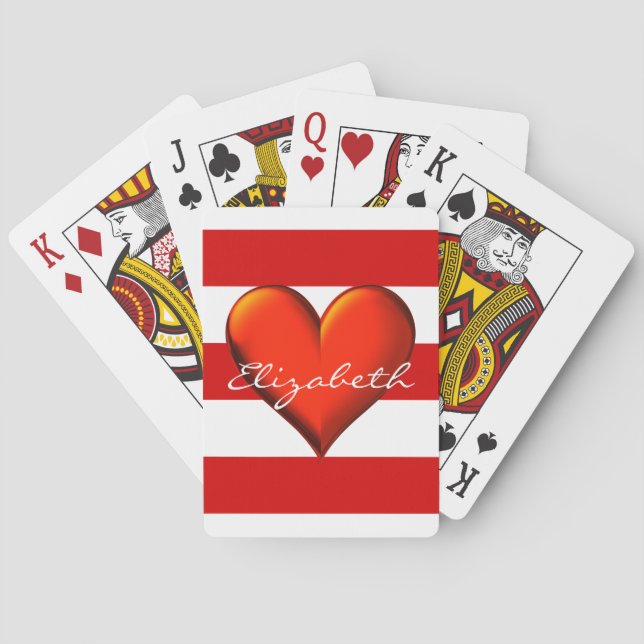 Jeu De Cartes Rouge Blanc Horiz Bande Rouge Métallurgique Monogr (dos)