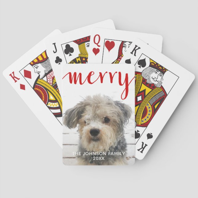 Jeu De Cartes Rouge Merry Calligraphie - vertical Photo blanc ty (dos)