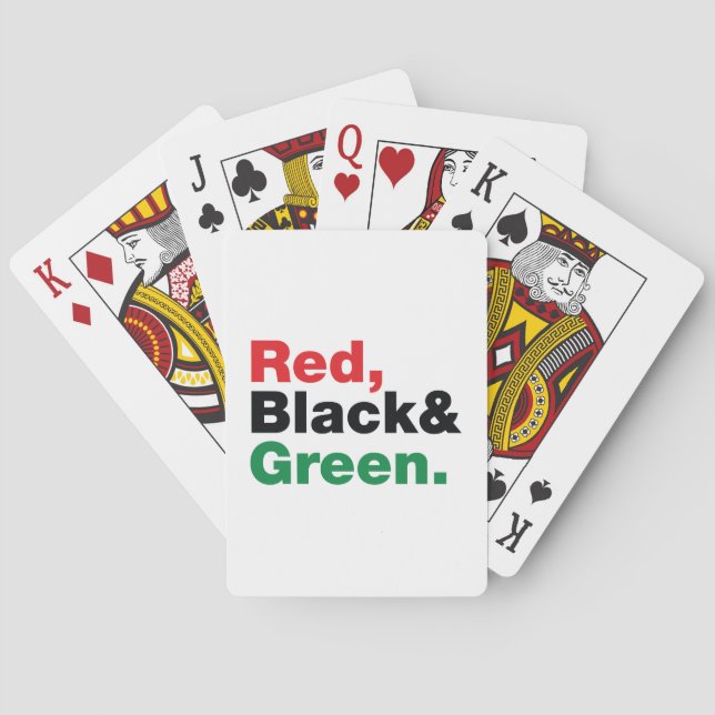 Jeu De Cartes Rouge, Noir et Vert. (dos)