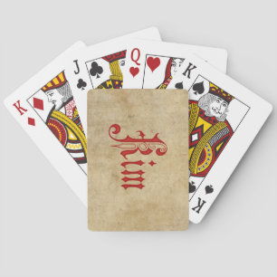 Jeu De Cartes Rouge personnalisé de Kim de parchemin de