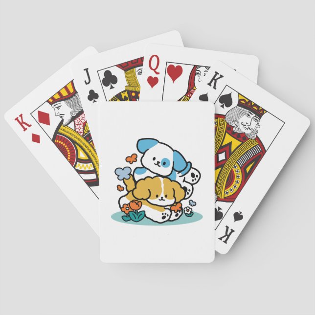 Jeu De Cartes Rouler En Mai Comme De Joyeux Pups - Mignonne Chie (dos)