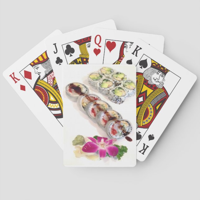 Jeu De Cartes Roulés de sushi californiens (dos)