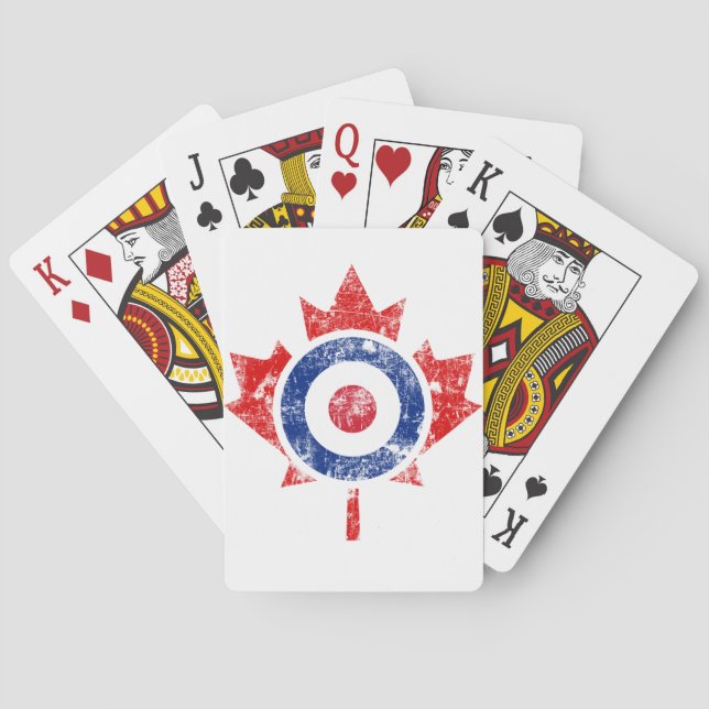 Jeu De Cartes Roundel Canada Curling Hockey Cible Grunge Ice (dos)