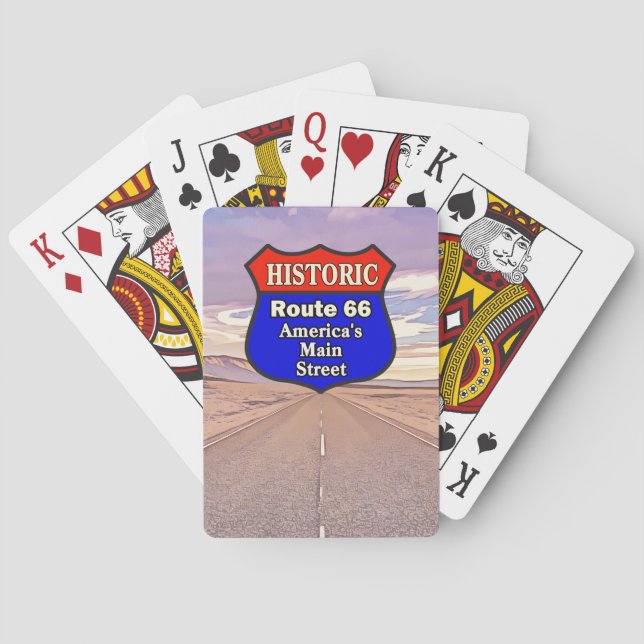 Jeu De Cartes ROUTE HISTORIQUE 66 Cartes de Jeu Classique (dos)