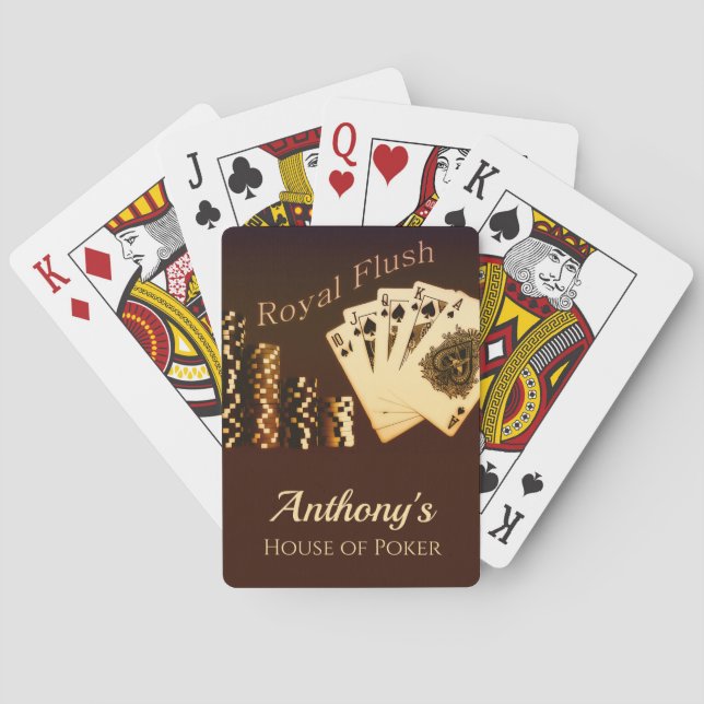 Jeu De Cartes Royal Flush Poker Thème Personnalisé Carte de jeu (dos)