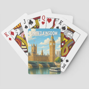 Jeu De Cartes Royaume-Uni Illustration Voyage Art Vintage
