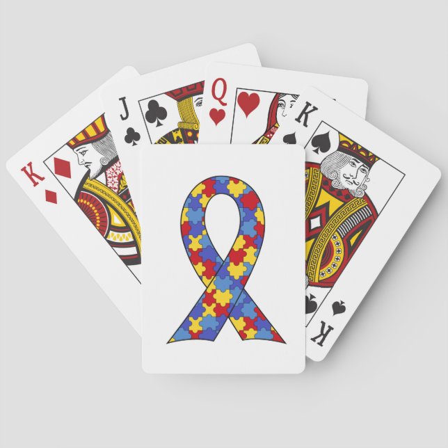 Jeu De Cartes Ruban de sensibilisation sur l'autisme (dos)
