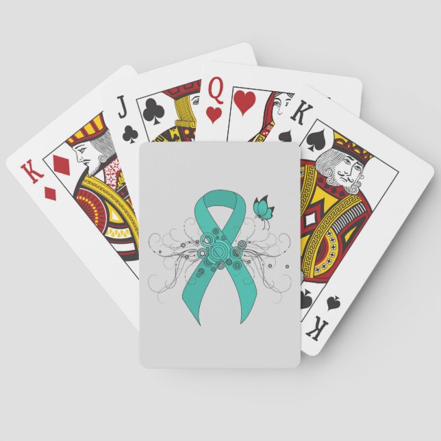 Jeu De Cartes Ruban turquoise avec papillon (dos)