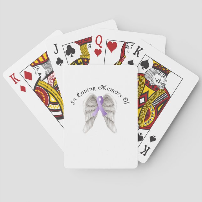 Jeu De Cartes Ruban Violet Tout Cancer En Mémoire (dos)