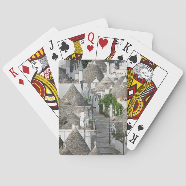 Jeu De Cartes Rue avec des maisons de trulli dans Alberobello, (dos)