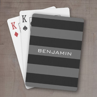 Jeu De Cartes Rugby noir et gris avec nom personnalisé