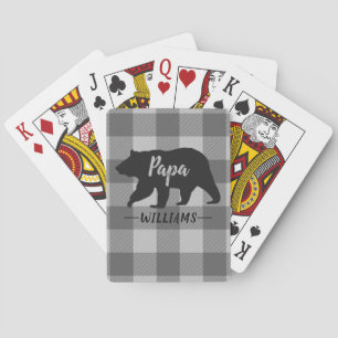 Jeu De Cartes Russe Papa Bear Buffalo Plaid Monogramme Nom