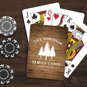 Jeu De Cartes Rustic Country Famille Cabines Arbres Bois Planche