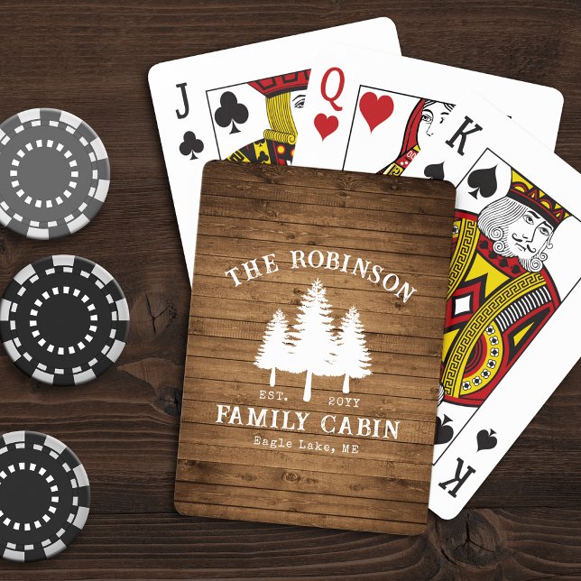 Jeu De Cartes Rustic Country Famille Cabines Arbres Bois Planche (Créateur téléchargé)