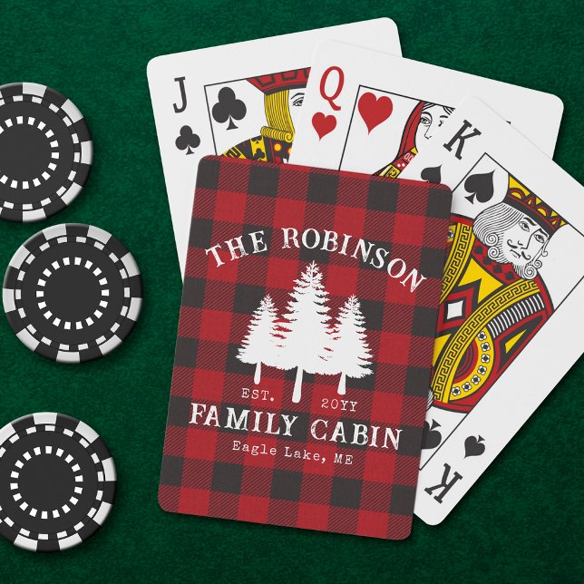 Jeu De Cartes Rustic Country Family Cabine Tree Red Buffalo Plai (Créateur téléchargé)