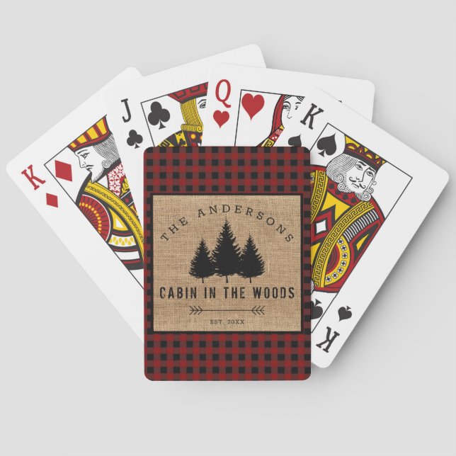 Jeu De Cartes Rustic Country Family Nom Cabin dans les Woods (dos)