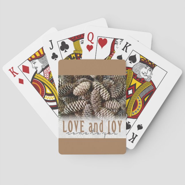 Jeu De Cartes Rustic Holiday Love and Joy Pine Cone (dos)