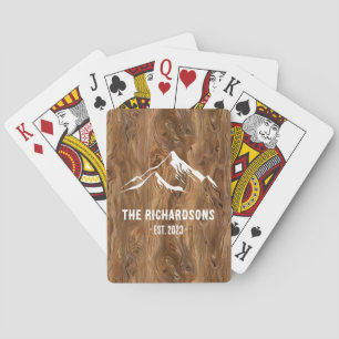 Jeu De Cartes Rustic Wood Mountains Personnalisé Family Lake Ski