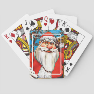 Jeu De Cartes Sac à cadeaux du Père Noël Forêt enneigée Art