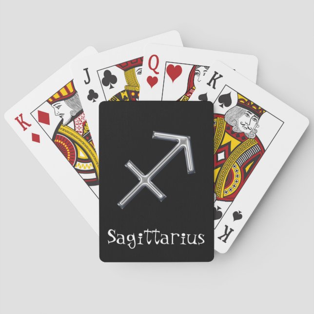 Jeu De Cartes Sagittaire Zodiac-faux métal (dos)