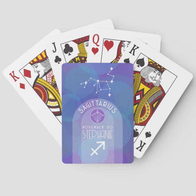 Jeu De Cartes Sagittarius Zodiac Astrologie Signe Photo Date de  (dos)