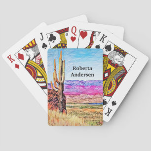 Jeu De Cartes Saguaro Cactus Montagnes violettes Blue Lake Arizo