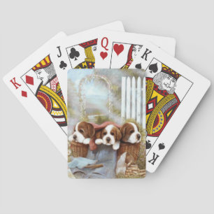 Jeu De Cartes Saint Bernard Puppies Dog Playing Cards