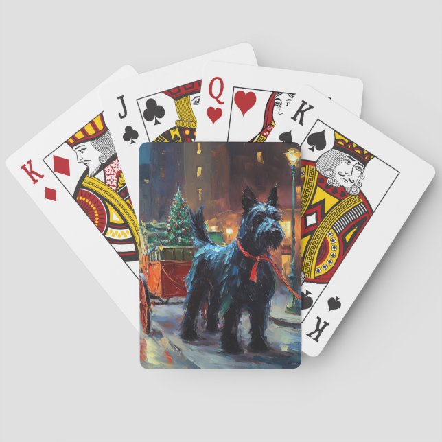 Jeu De Cartes Saison de Noël du Terrier écossais (dos)