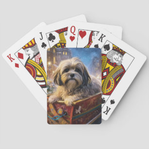 Jeu De Cartes Saison Festive de Noël de Lhasa Apso