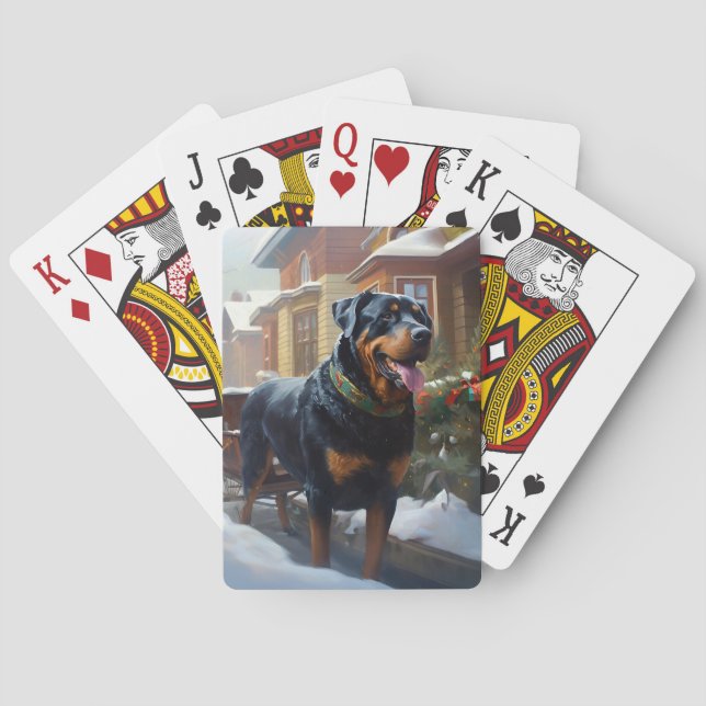 Jeu De Cartes Saison festive de Noël de Rottweiler (dos)