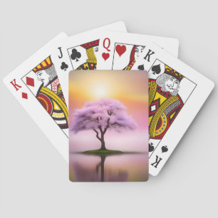 Jeu De Cartes Sakura Tree au lever du soleil