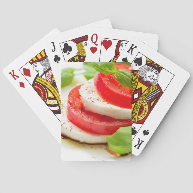 Jeu De Cartes Salade Caprese. Tranches de tomates et de mozzarel (dos)