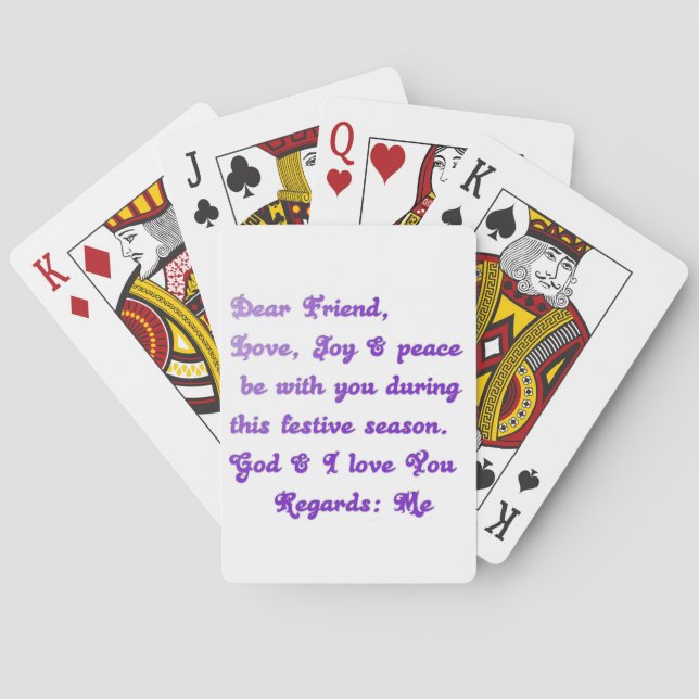 Jeu De Cartes Salutation de la saison festive "Cher ami" (dos)