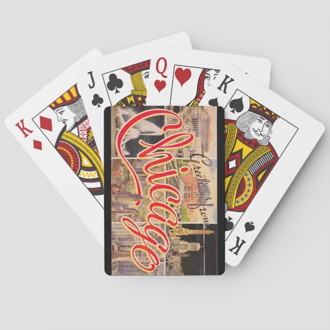 Jeu De Cartes Salutations de Chicago Vintage Playing Cards (dos)