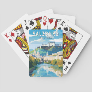 Jeu De Cartes Salzbourg Autriche Travel Art Vintage