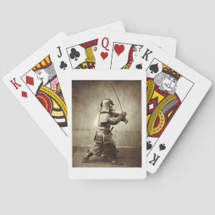 Jeu De Cartes Samouraï avec épée relevée, c.1860 (imprimé albume