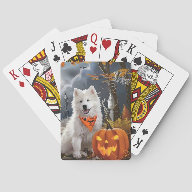 Jeu De Cartes Samoyed Halloween Éffrayant (dos)