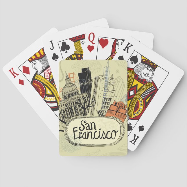 Jeu De Cartes San Francisco tirée par la main (dos)