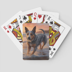 Jeu De Cartes Sandy Paws chien de bétail australien sur la plage