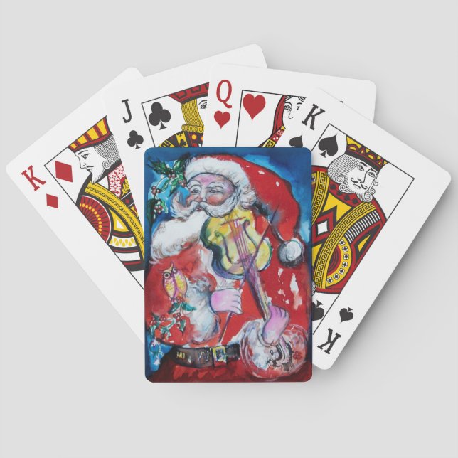 Jeu De Cartes SANTA CLAUS JOUER VIOLIN Noël (dos)