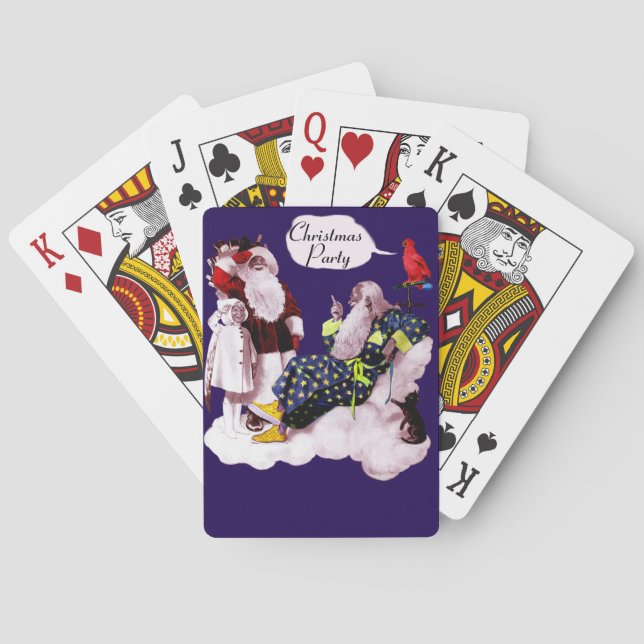 Jeu De Cartes SANTA CLAUS, PETITE ANGEL & MERLIN Noël Party (dos)