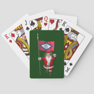 Jeu De Cartes Santa Claus With Ensign Of Arkansas