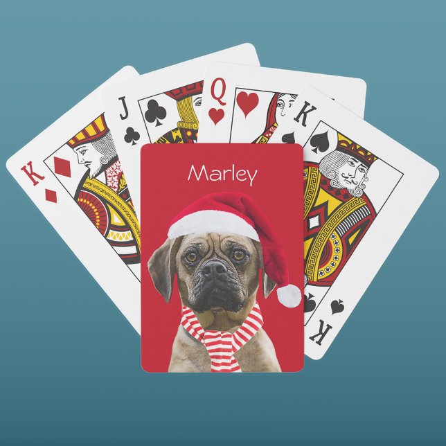 Jeu De Cartes Santa Hat et Écharpe avec photo Chien de Noël (Créateur téléchargé)