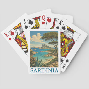 Jeu De Cartes Sardaigne Italie Méditerranée Voyage Île Vintage