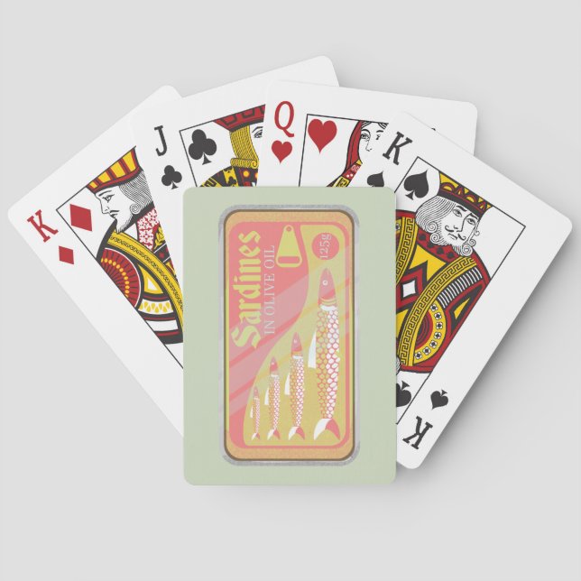 Jeu De Cartes Sardines en style poster rétro (dos)