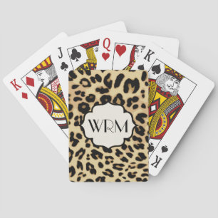 Jeu De Cartes Sassy Empreinte de léopard Monogramme