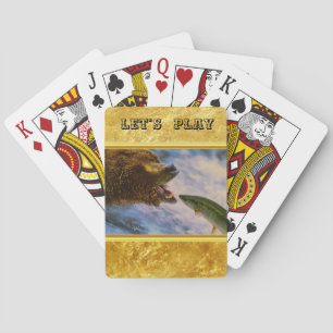 Jeu De Cartes Saumon à tête d'acier sautant dans la bouche des g