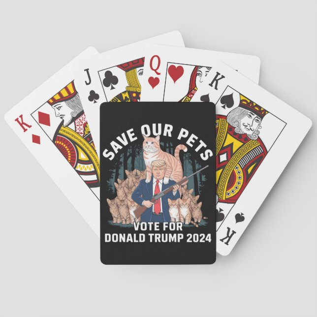 Jeu De Cartes Sauvez nos animaux 2024 Président Trump Politique (dos)