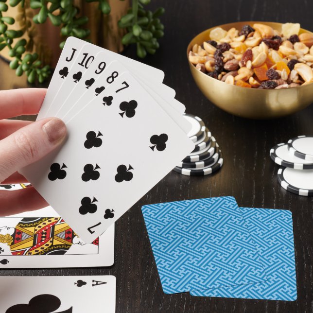 Jeu De Cartes Sayagata motif, japonais, bleu et bleu bébé (In Situ)