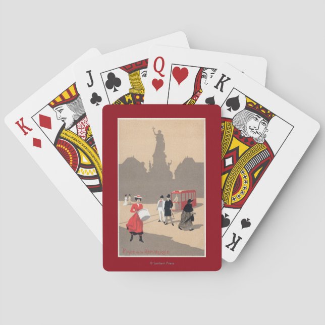Jeu De Cartes Scène d'art déco de Place de la Republique (dos)